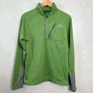 North Face Small Canyonlands 1/4 Zip Pullover Fleece Line Green Stretch Athletic